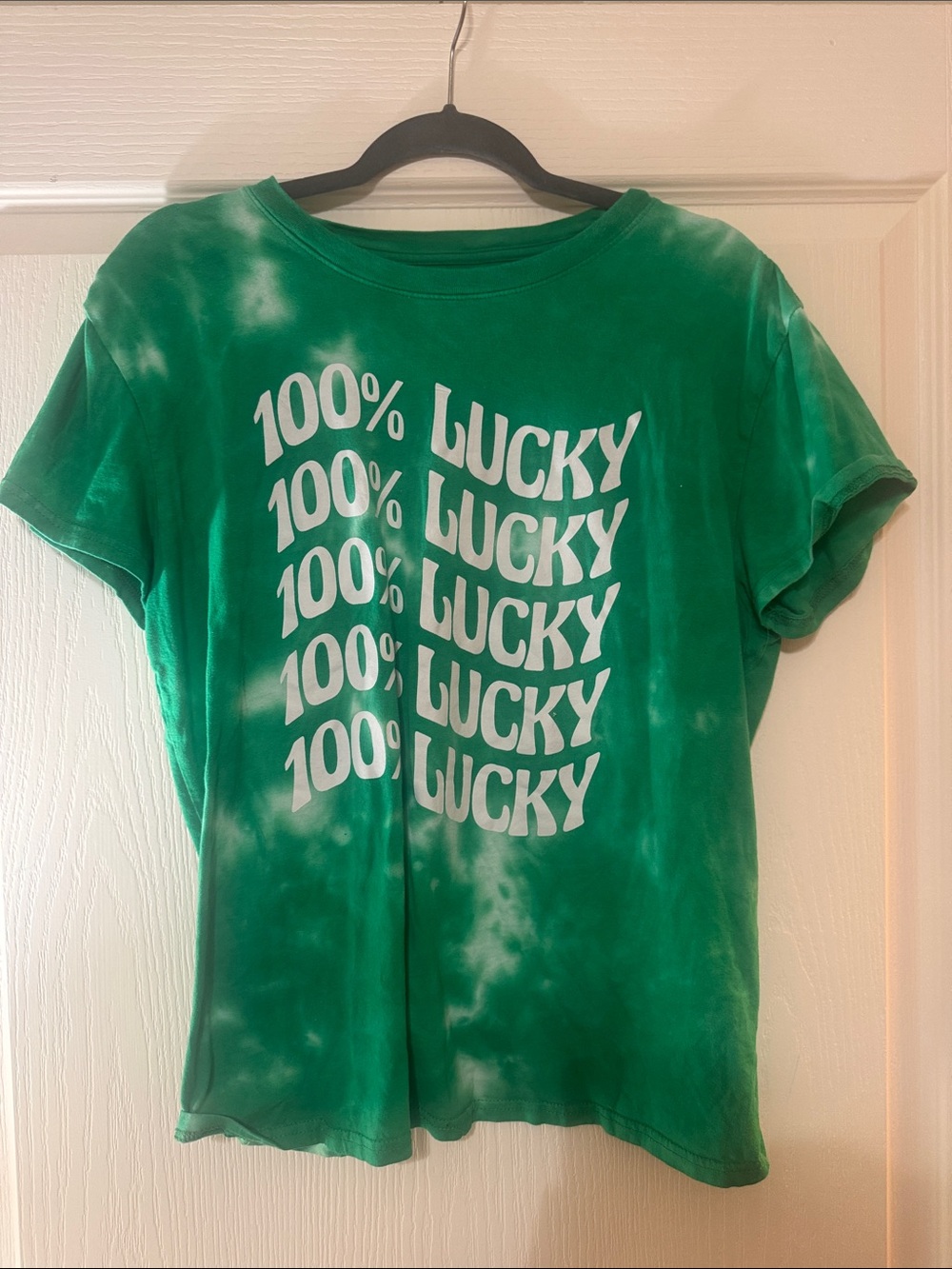100% Lucky Green Tie-Dye Short Sleeve Tee